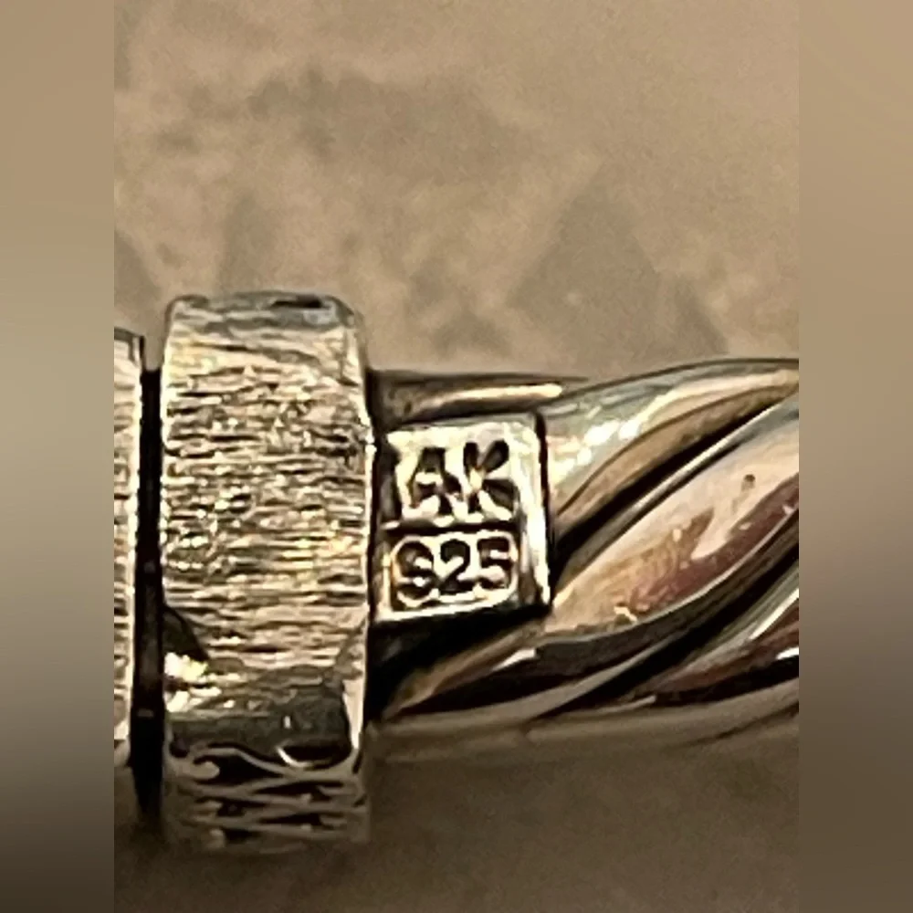 Silpada Rare Sterling Silver & 14k Yellow Gold Bangle Bracelet - Picture 4 of 10